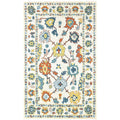 Floral Tribal Hand Tufted Wool Ivory Gold Area Rug 36 X 56