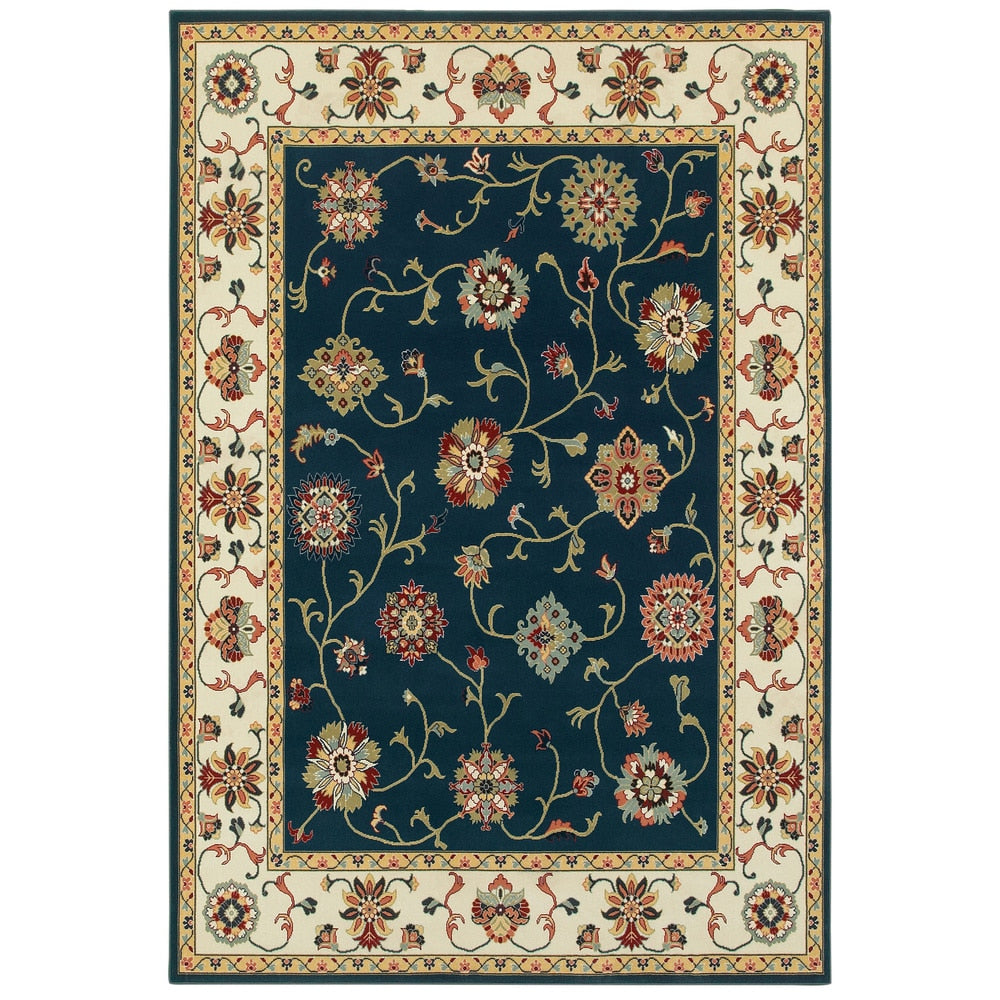 Style Haven Timeless Borders Navy Ivory Area Rug 310 X 55 310 X 55