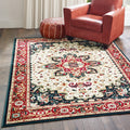 Gracewood Hollow Deloria Medallion Red And Ivory Area Rug 910 X 1210