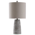 Aaron Gray Washed Table Lamp Beige Shade