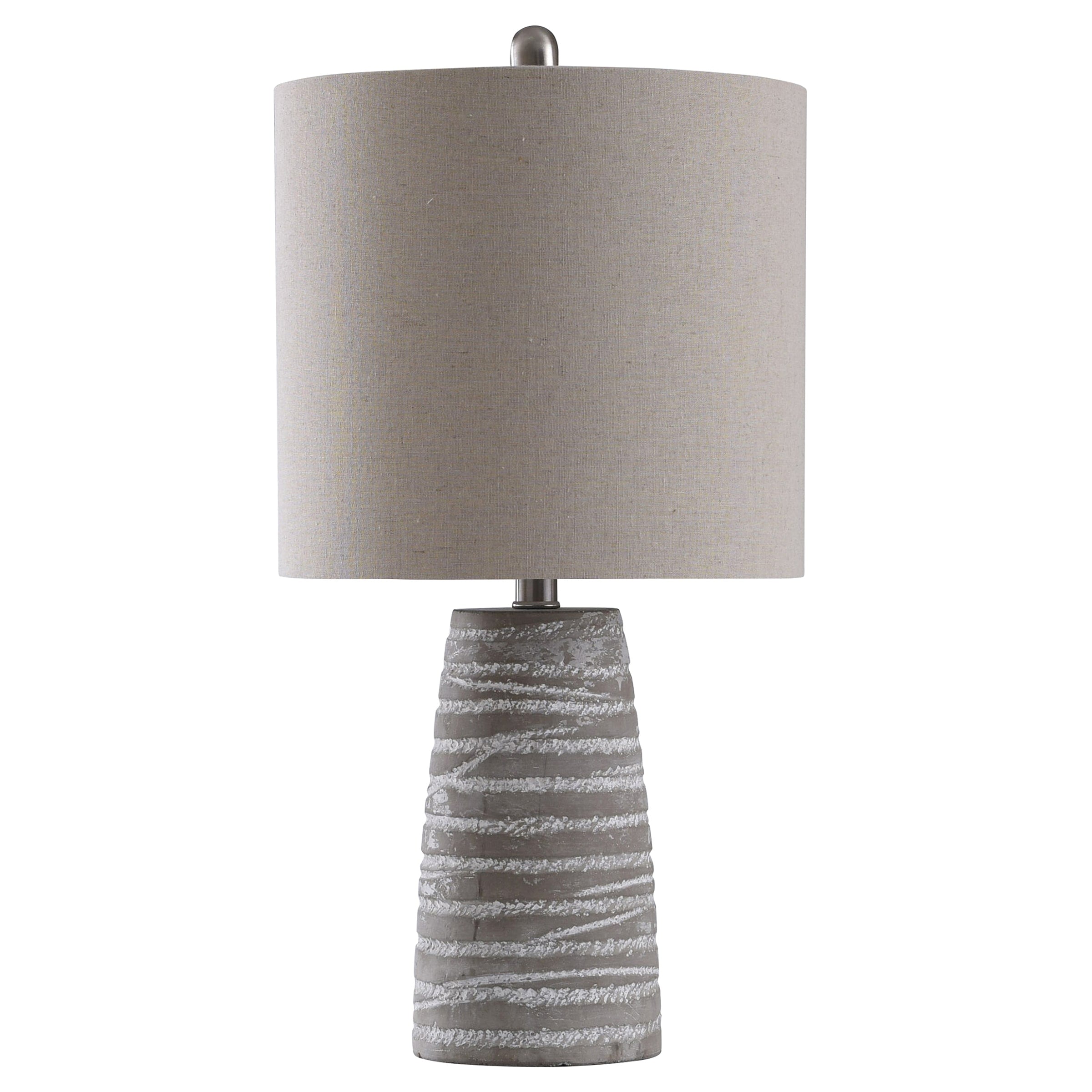 Aaron Gray Washed Table Lamp Beige Shade