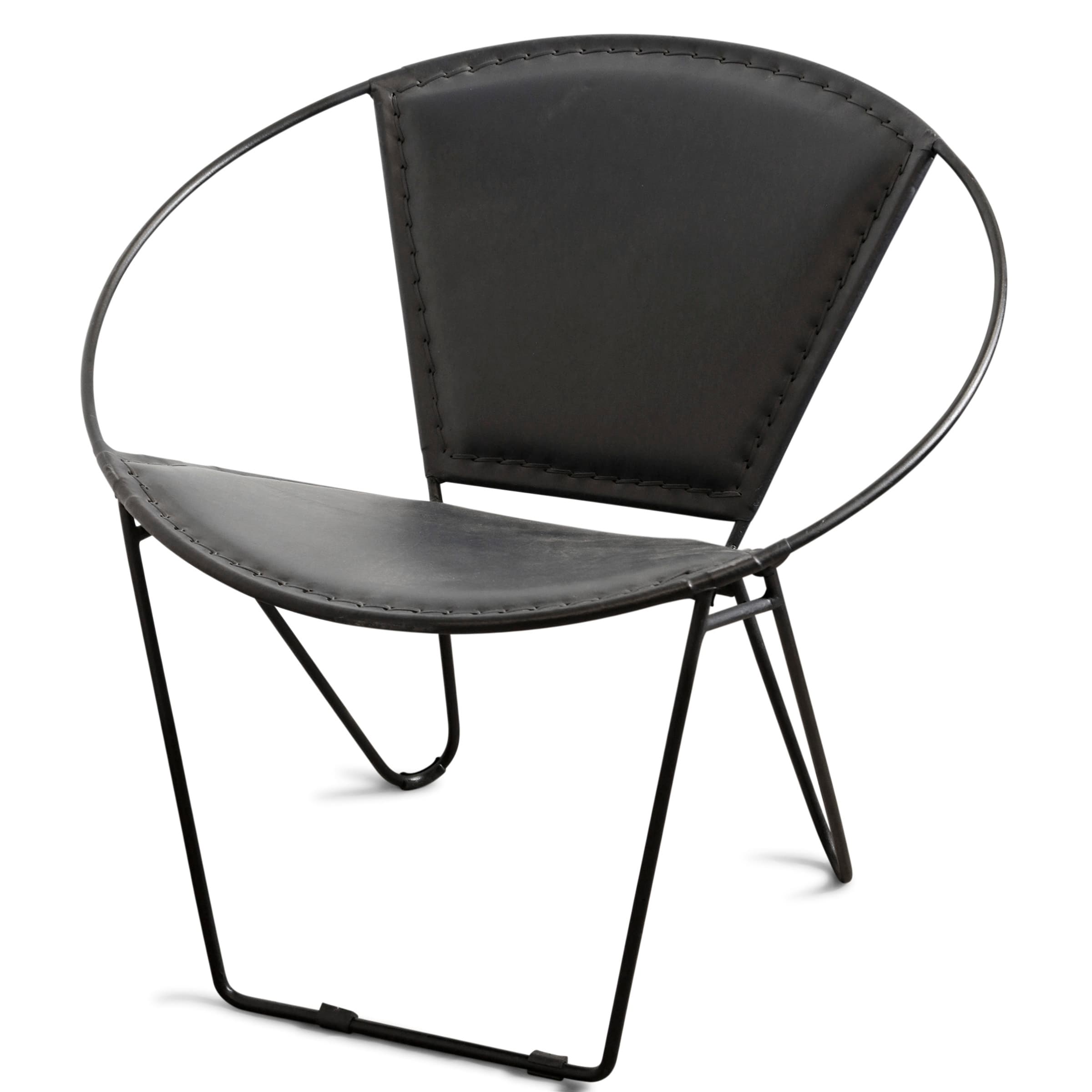 Stylecraft Arcline Leather Accent Chair Black