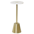 Stylecraft Aurelia Pedestal Accent Table White Gold