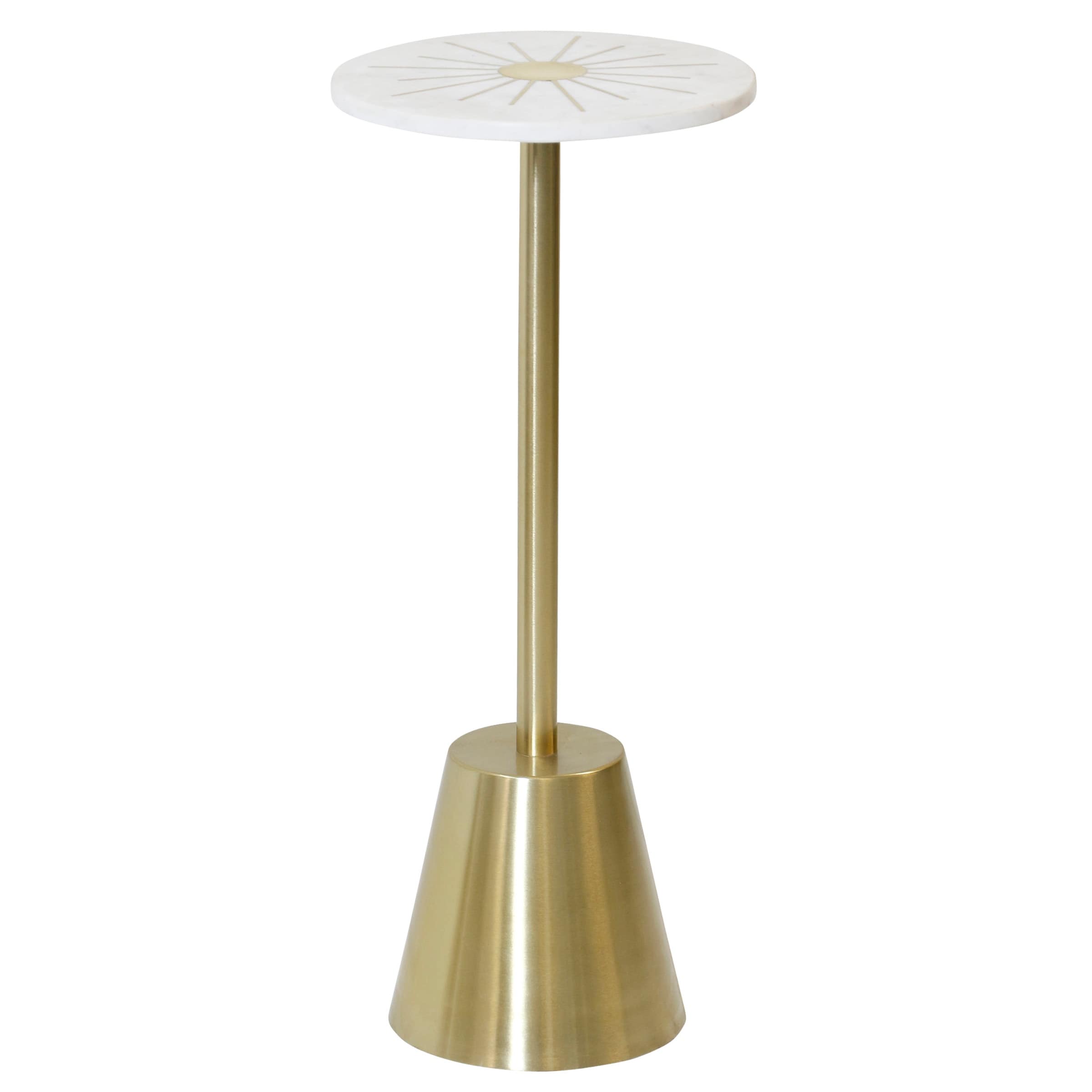 Stylecraft Aurelia Pedestal Accent Table White Gold