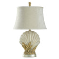 Avoca Beach Sandstone Table Lamp White Softback Fabric Shade