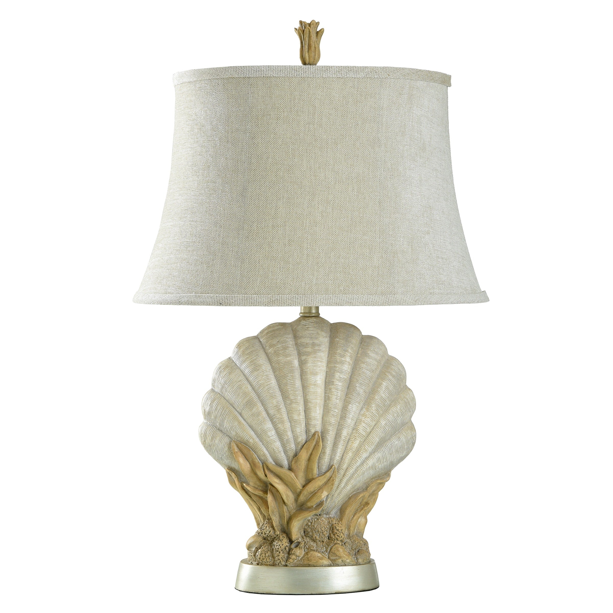Avoca Beach Sandstone Table Lamp White Softback Fabric Shade