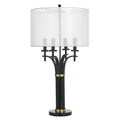Stylecraft Bellamy Candelabra Table Lamp Corcy Gold Black White Shade