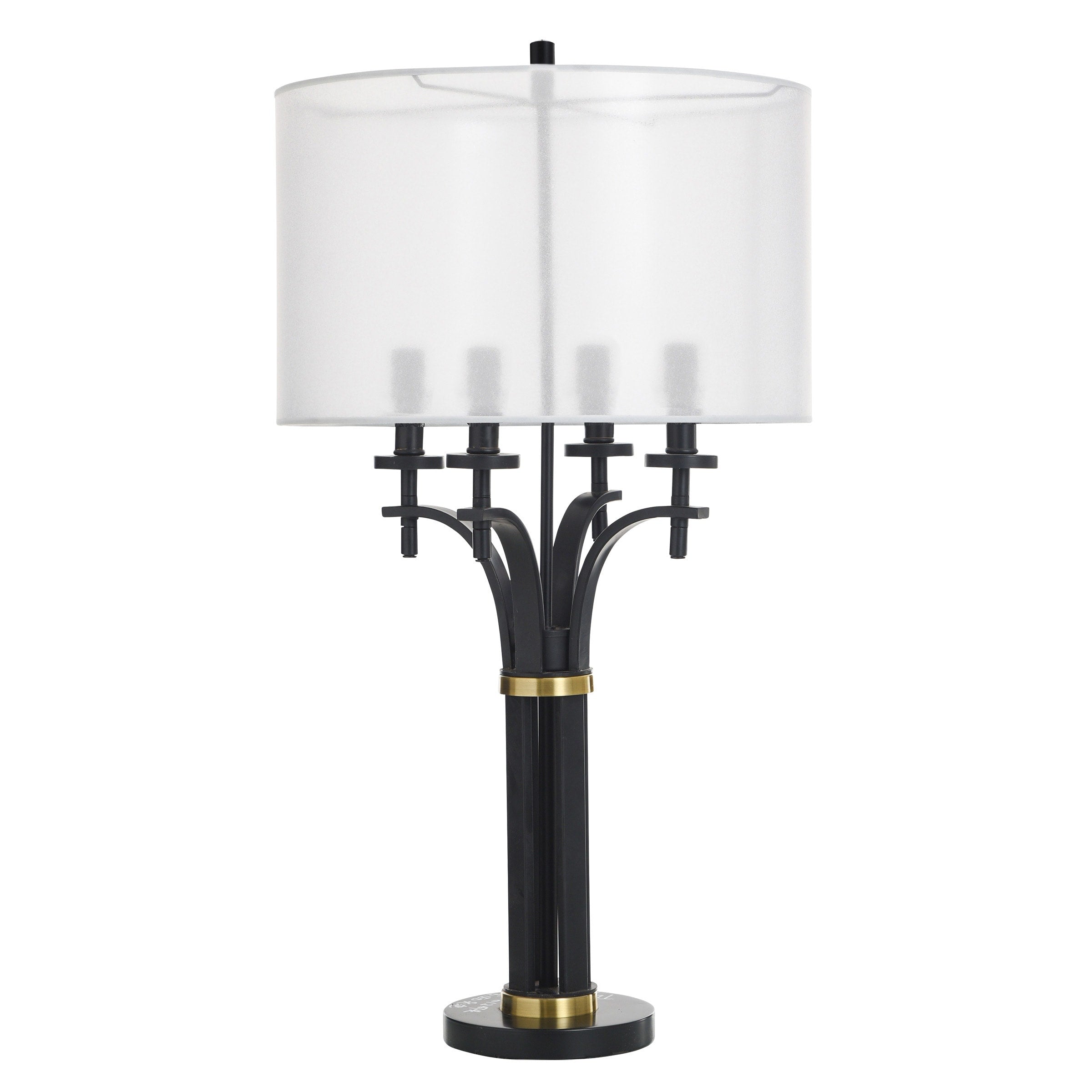 Stylecraft Bellamy Candelabra Table Lamp Corcy Gold Black White Shade