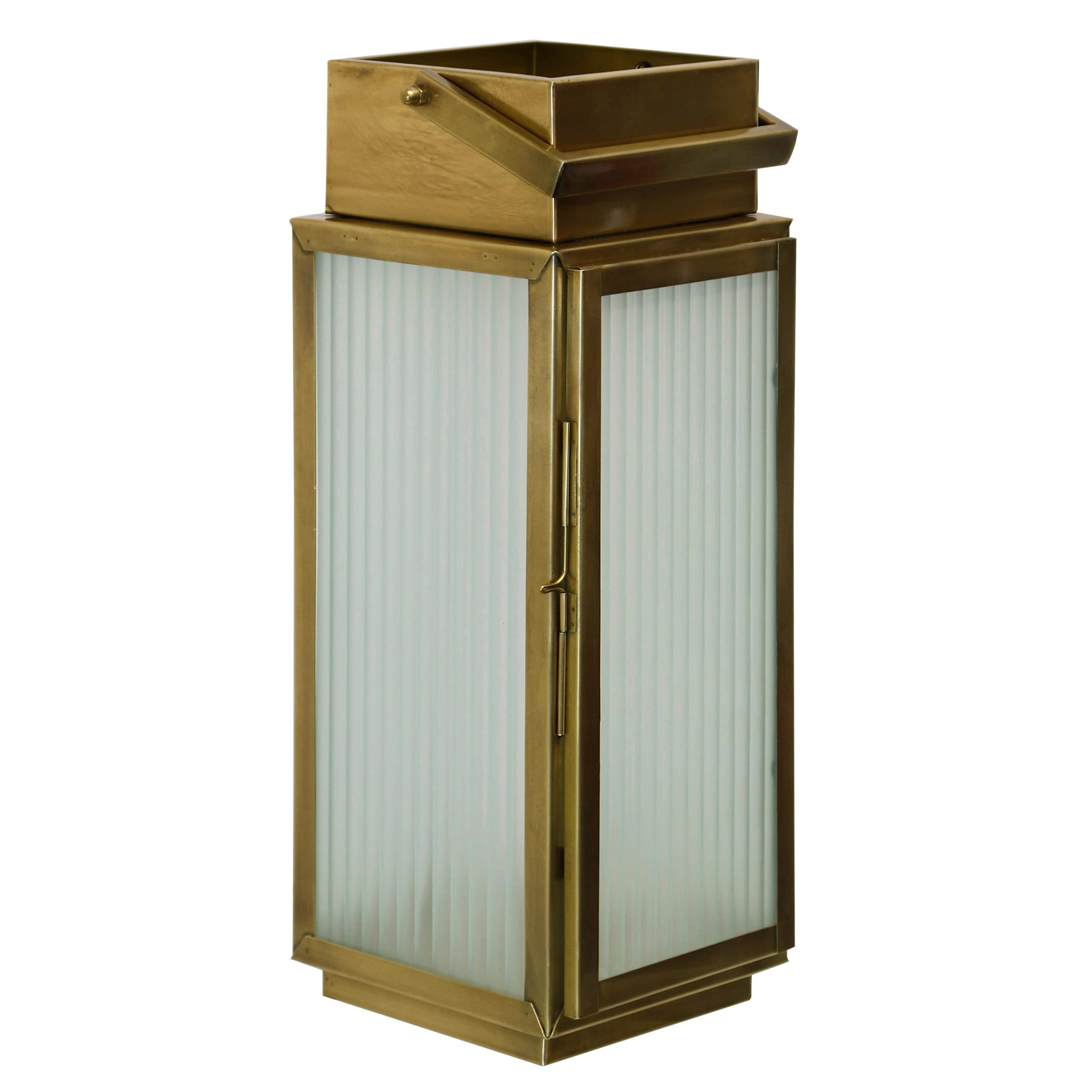 Stylecraft Belvedere Paneled Lantern Antique Brass