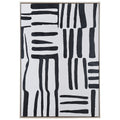 Stylecraft Black White Hand Painted Framed Canvas Wall Art 28 X 39