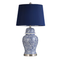 Blue Ivy Table Lamp White Hardback Fabric Shade