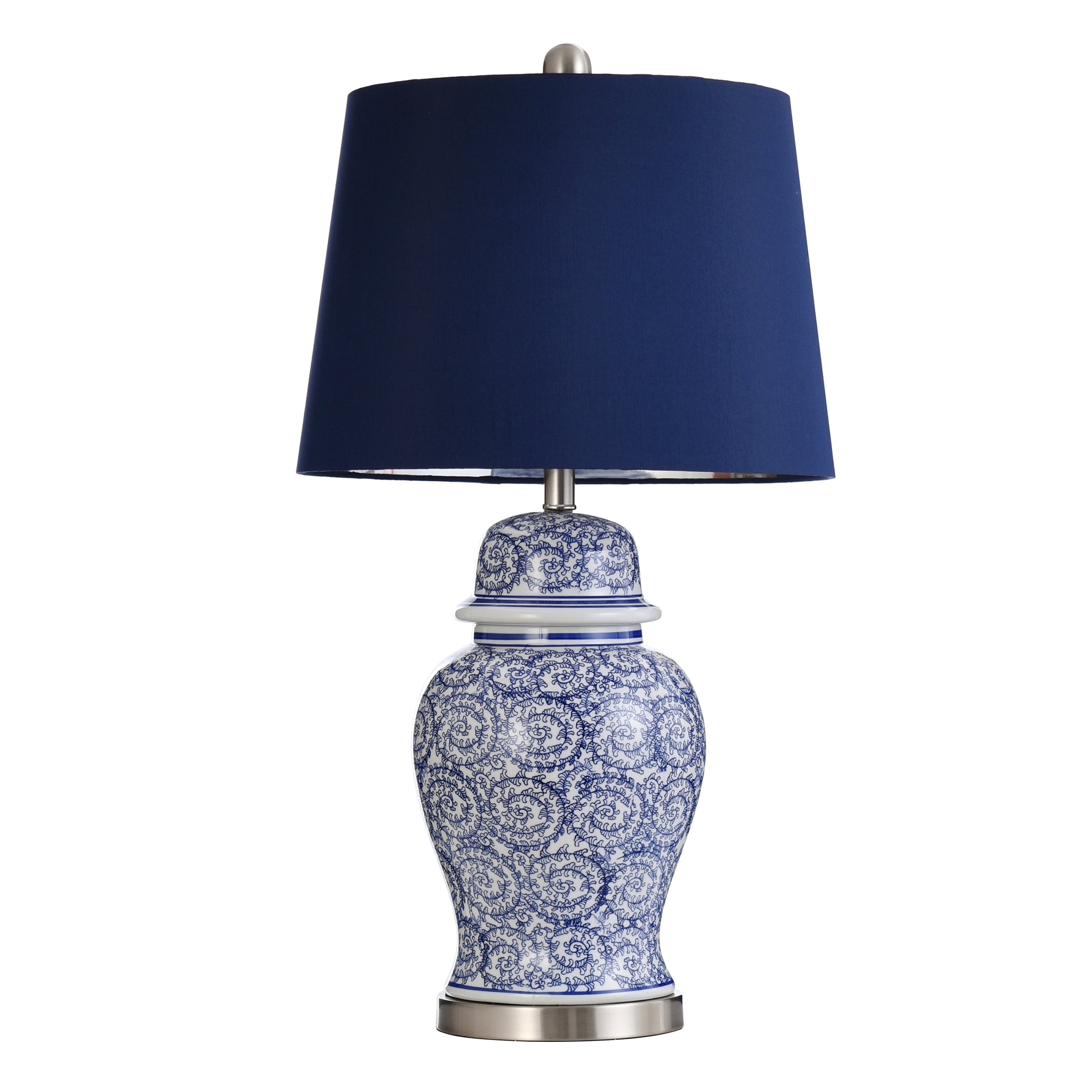 Blue Ivy Table Lamp White Hardback Fabric Shade