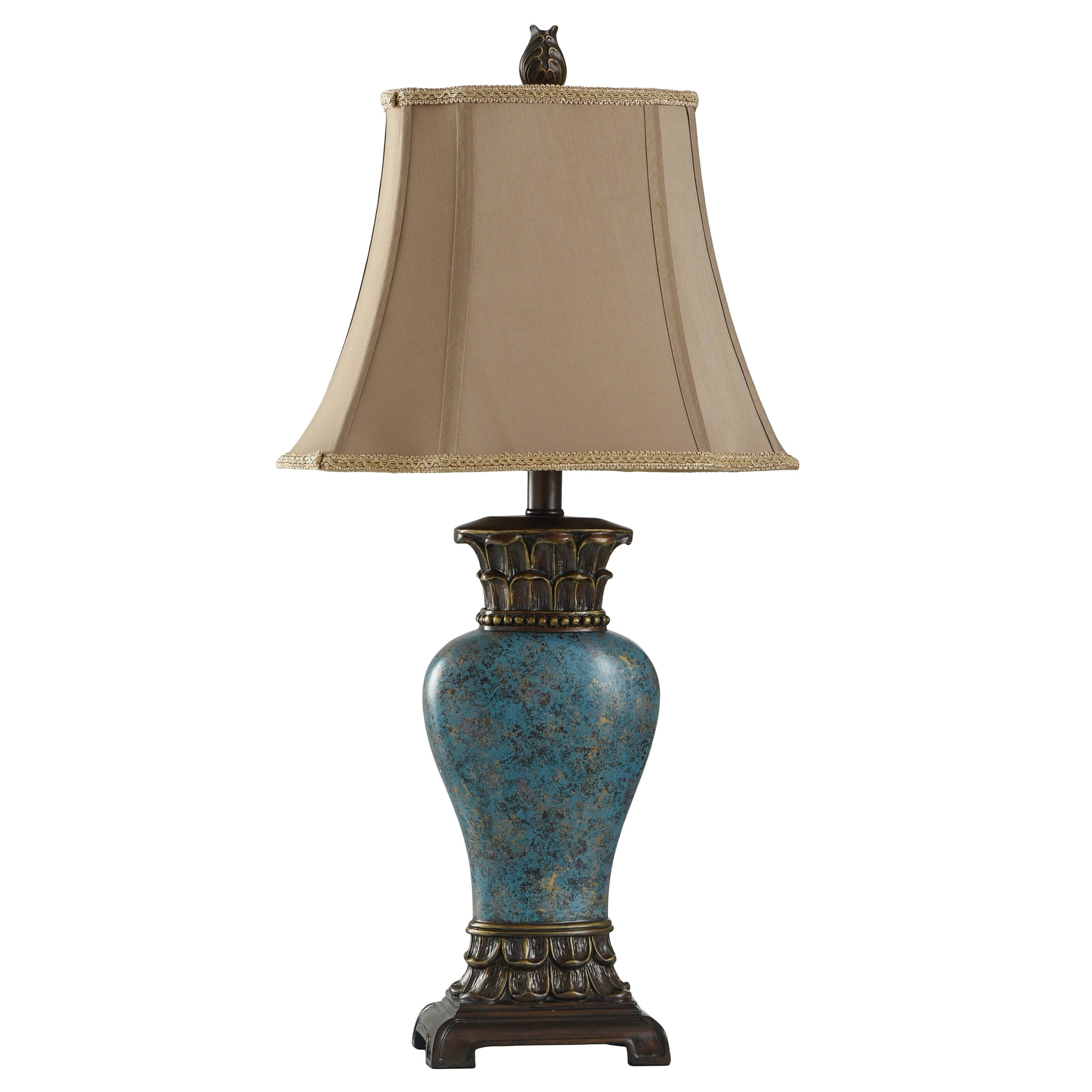 Blue And Gold Table Lamp Taupe Fabric Shade