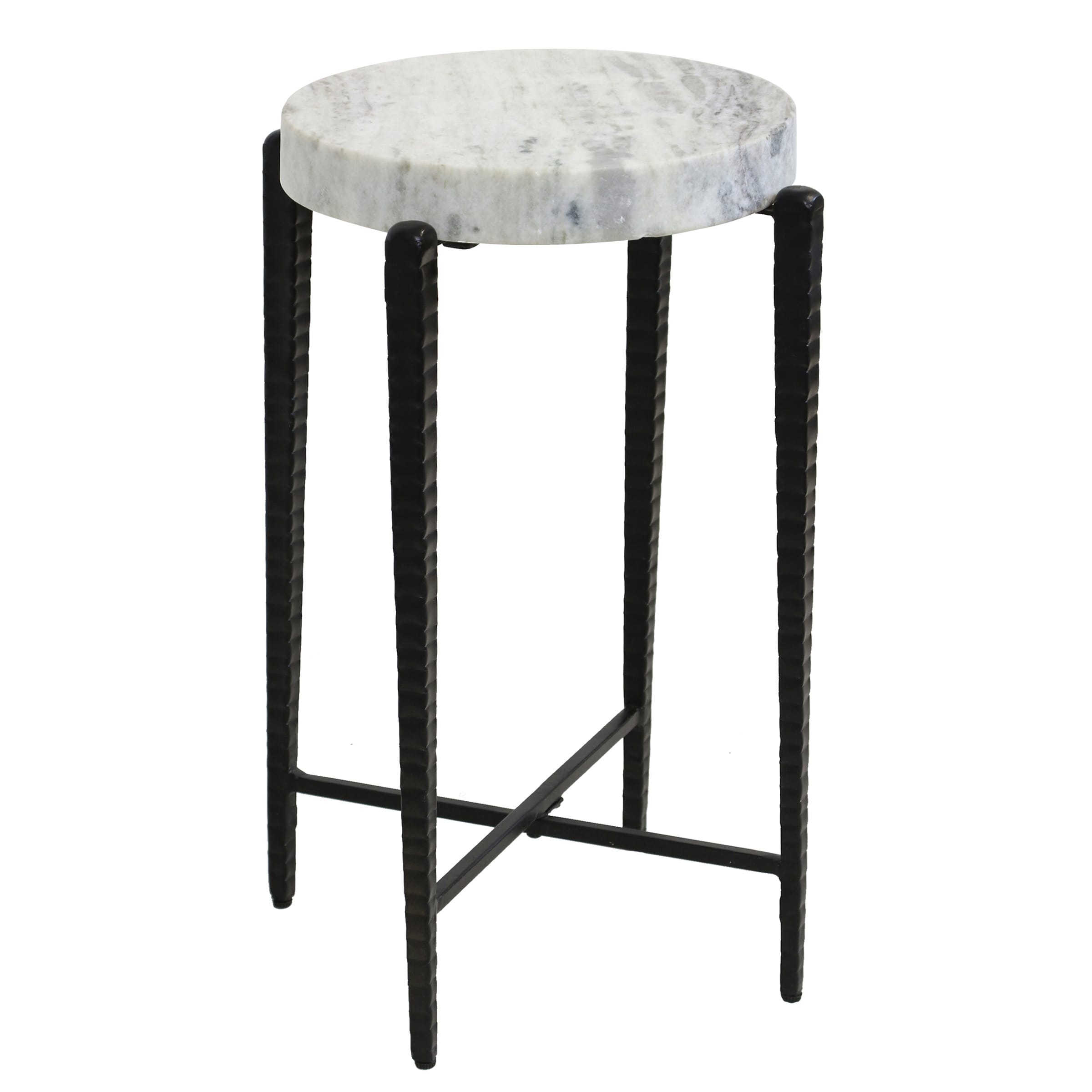 Stylecraft Calder Marble Accent Table White Black