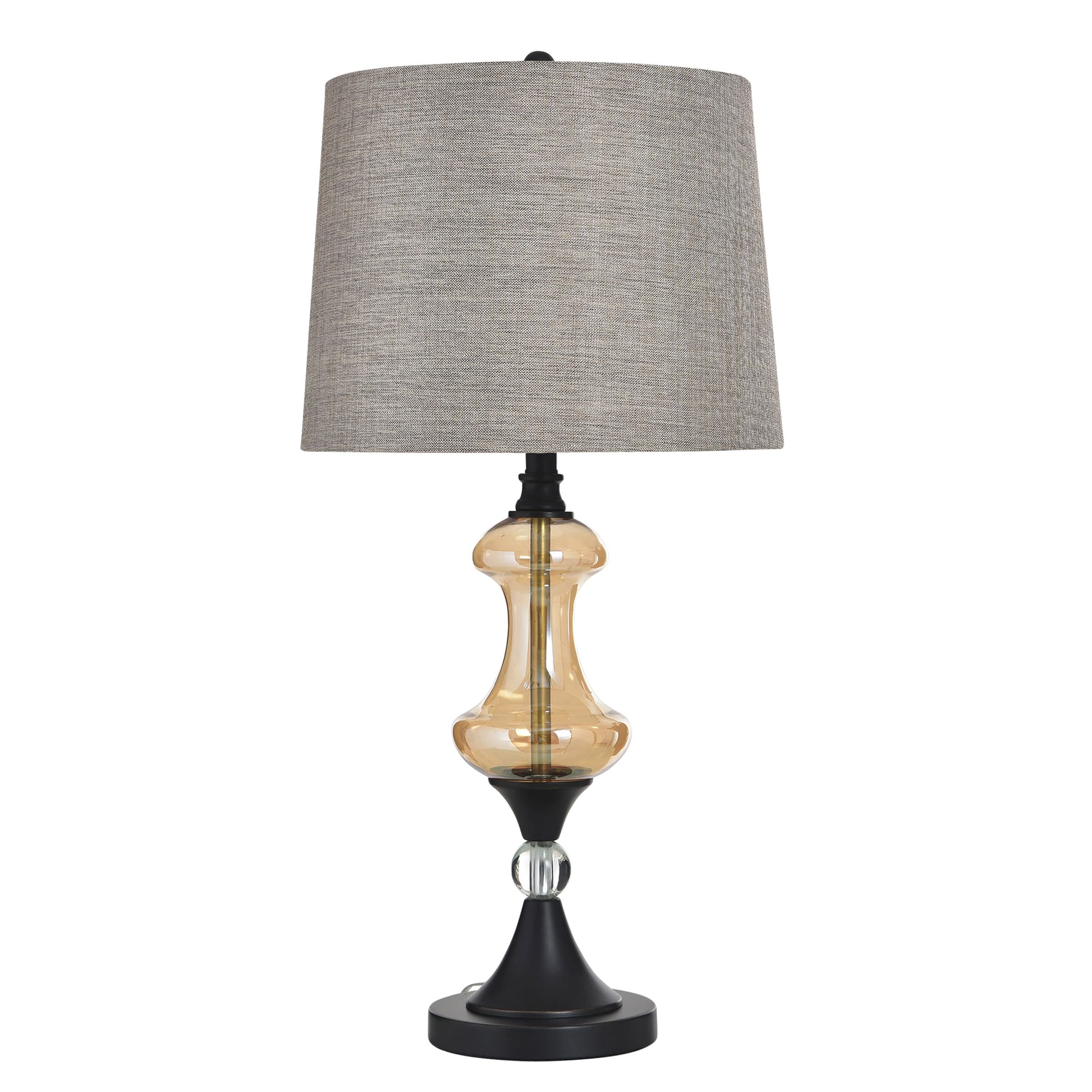 Stylecraft Callahan Table Lamp Madison Bronze Grey Shade