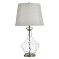 Stylecraft Celeste Glass Table Lamp Gospic Gold White Shade