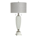 Stylecraft Ceramic Table Lamp Cadier Silver White Grey Shade