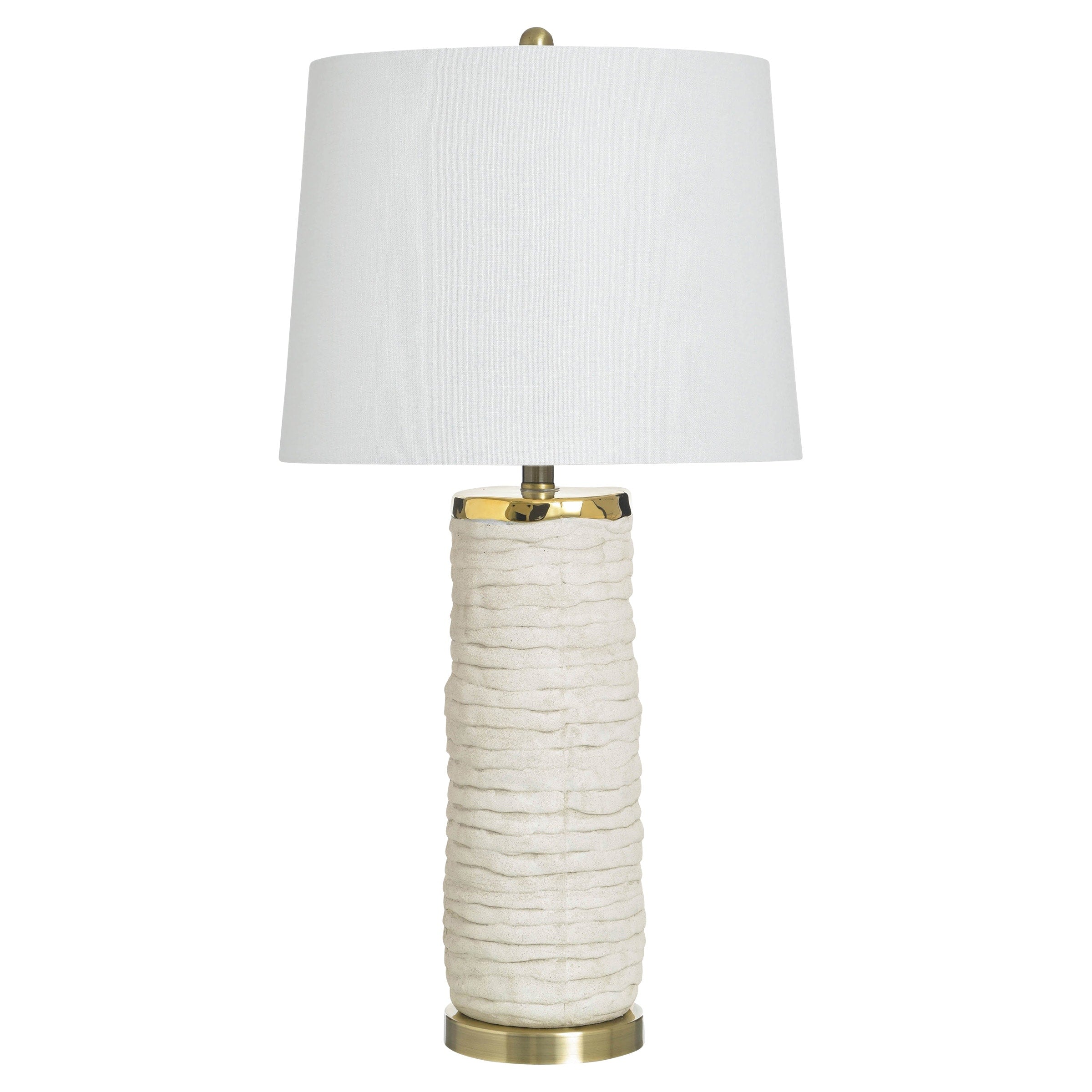 Stylecraft Ceramic Table Lamp Denizlt Gold White Shade