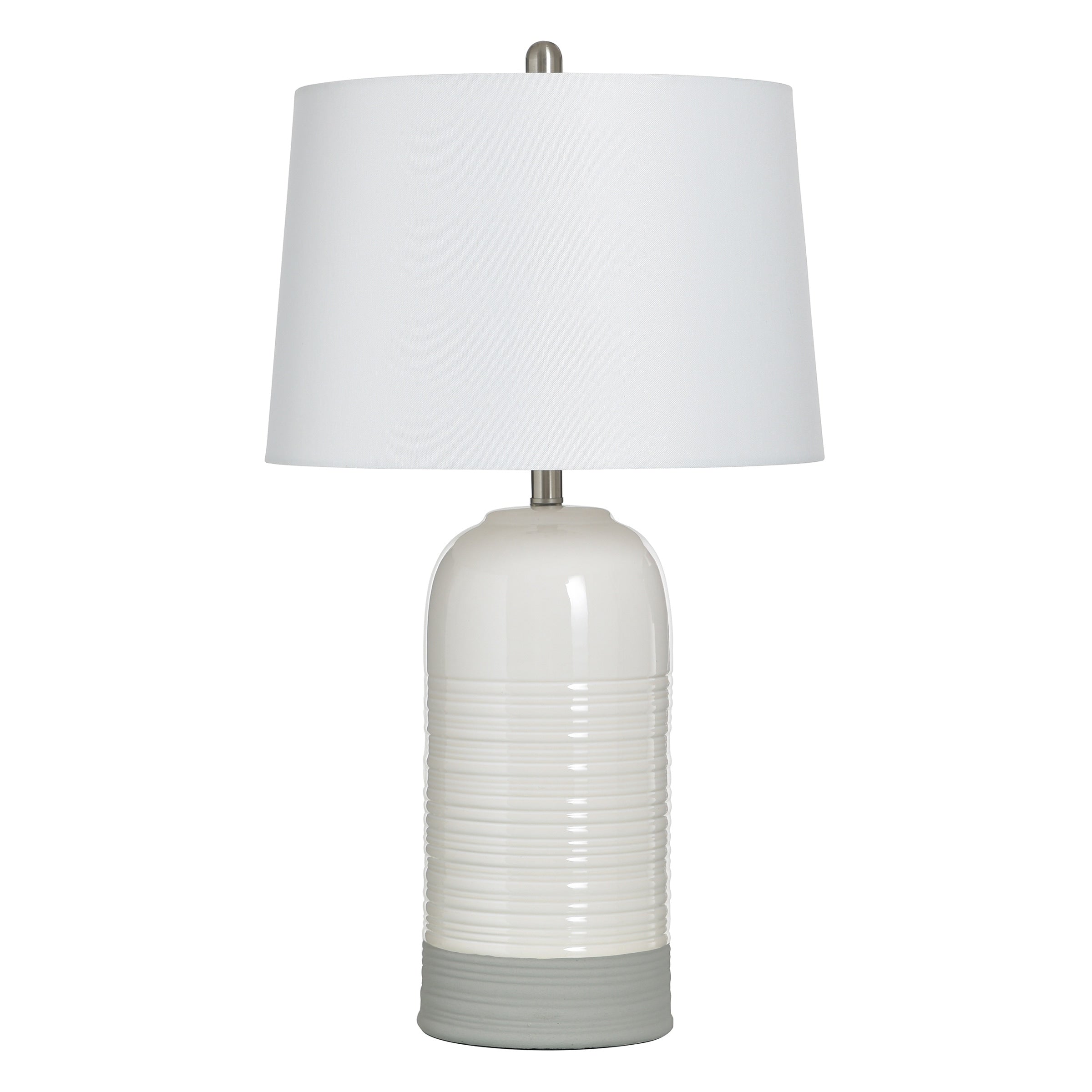 Stylecraft Ceramic Table Lamp Evian Ivory Off White Shade