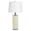 Stylecraft Ceramic Table Lamp Kastov Cream White Fabric