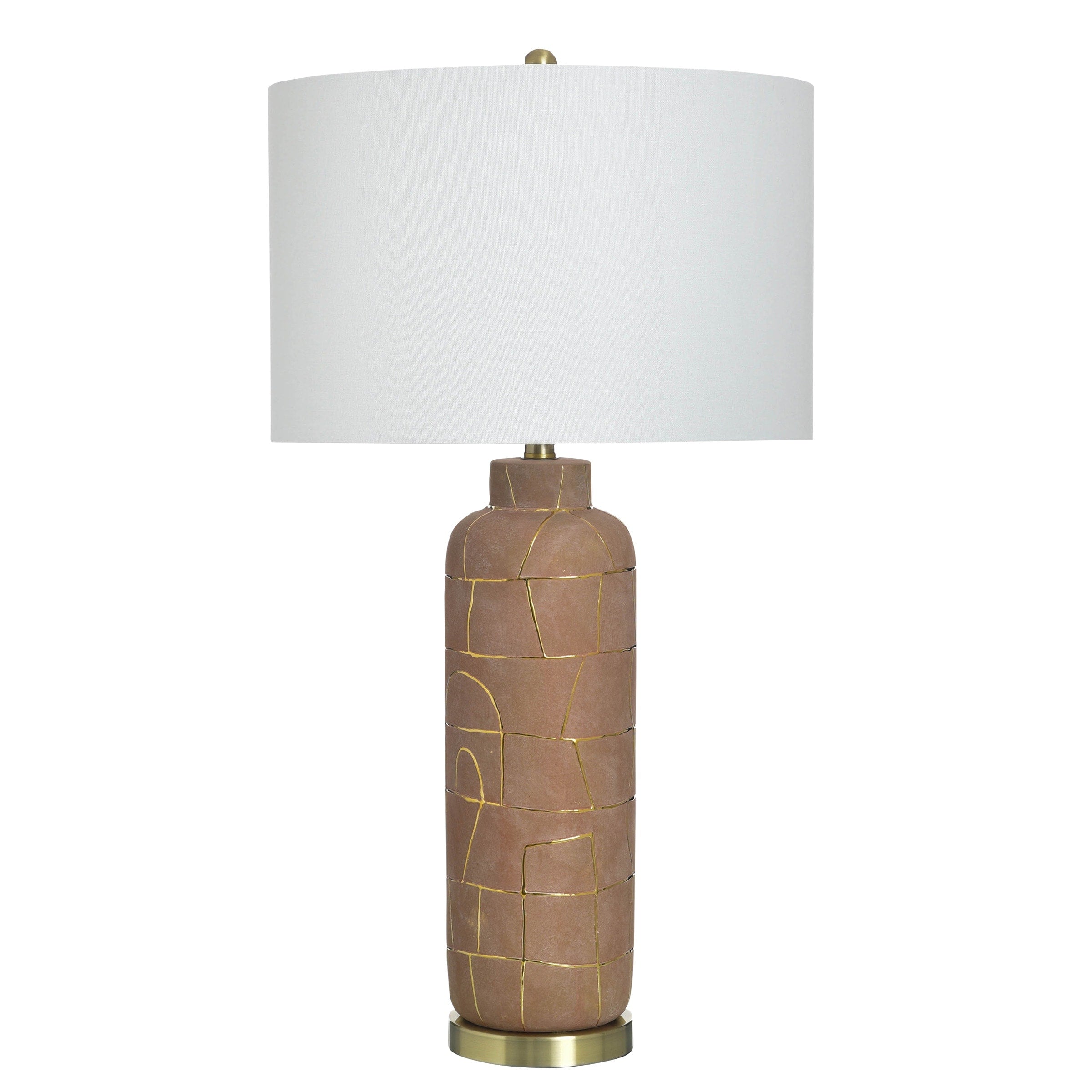 Stylecraft Ceramic Table Lamp Konya Gold White Shade