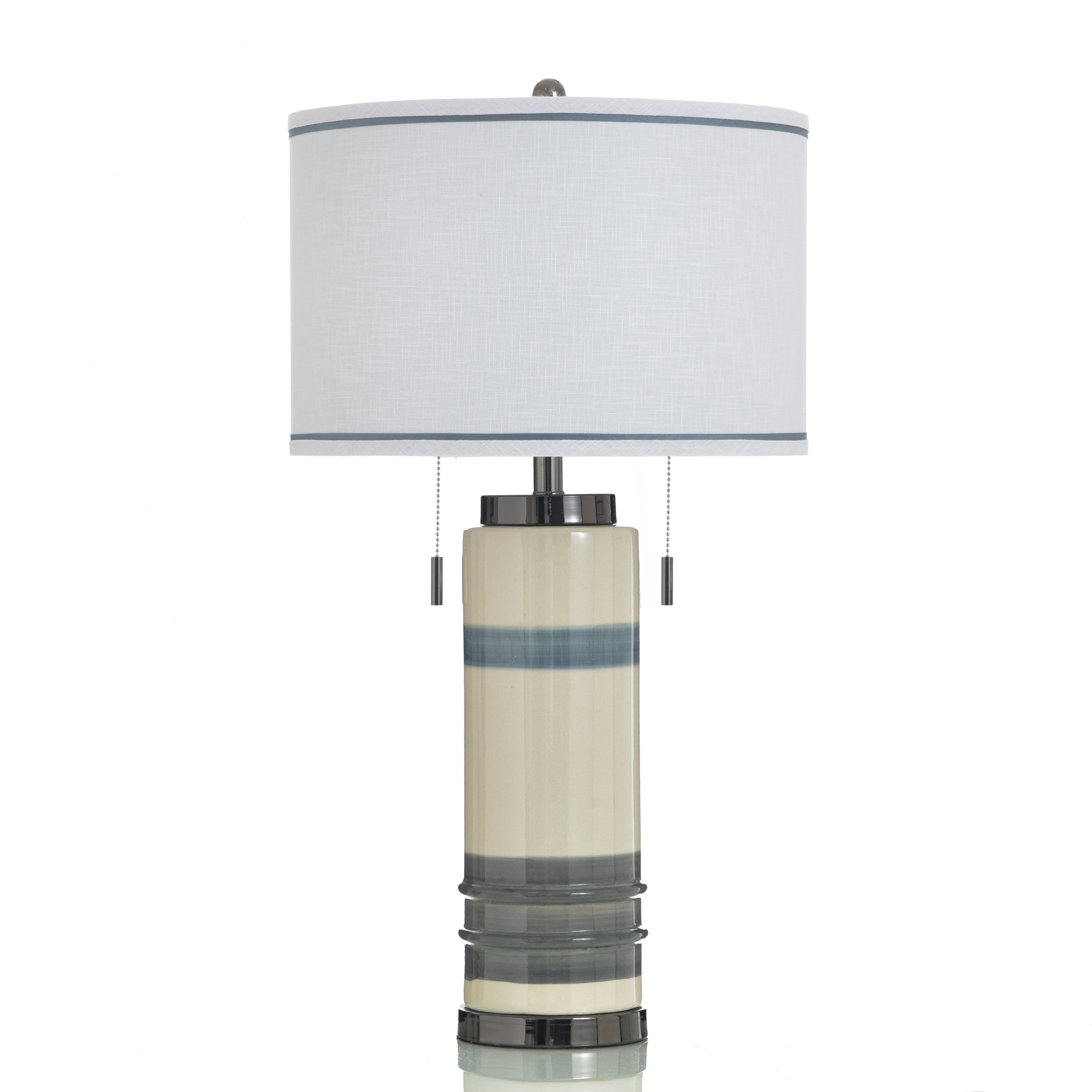 Stylecraft Ceramic Table Lamp Labin Blue White Shade