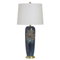 Stylecraft Ceramic Table Lamp Leto Blue White Shade