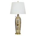 Stylecraft Ceramic Table Lamp Merken Gold White Shade