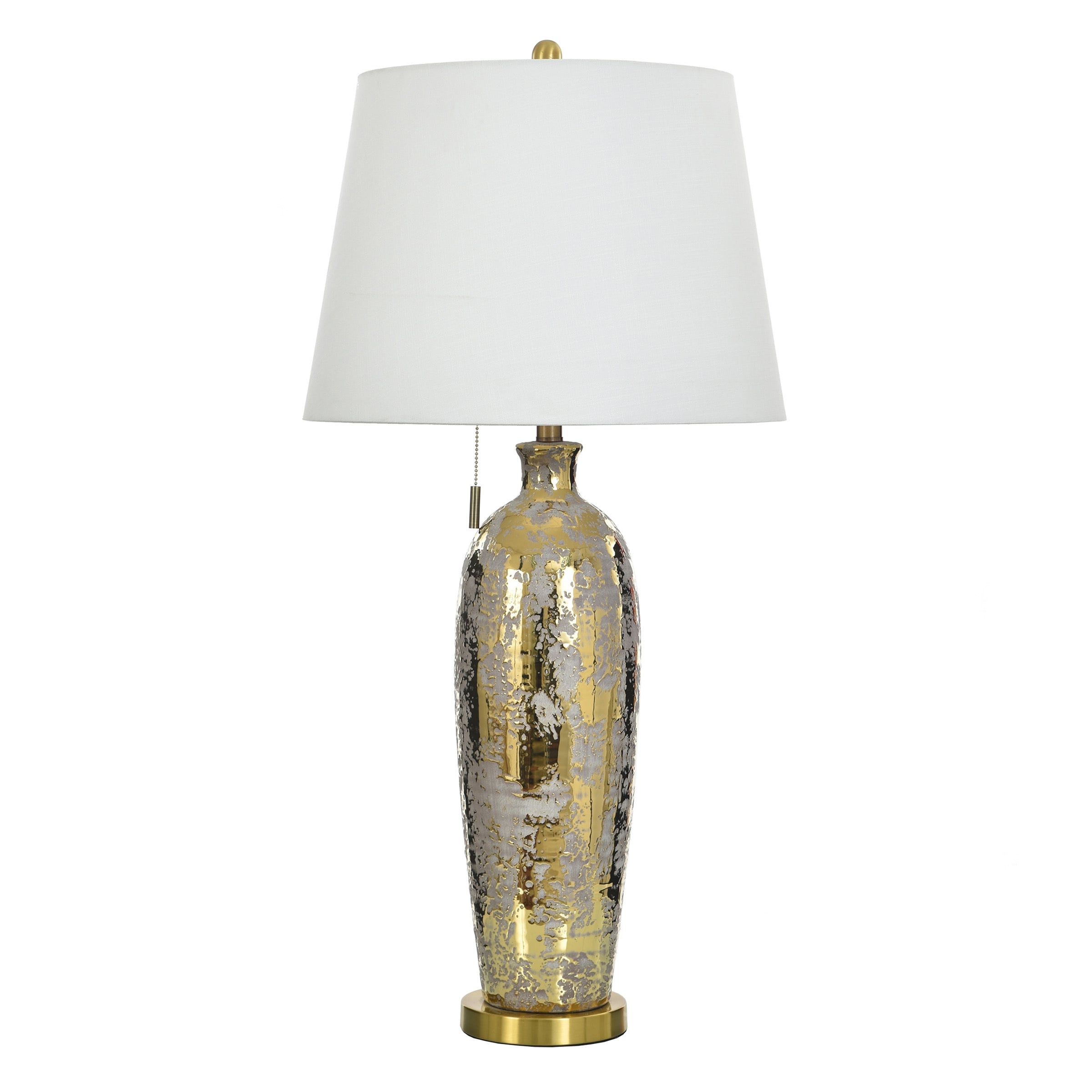 Stylecraft Ceramic Table Lamp Merken Gold White Shade