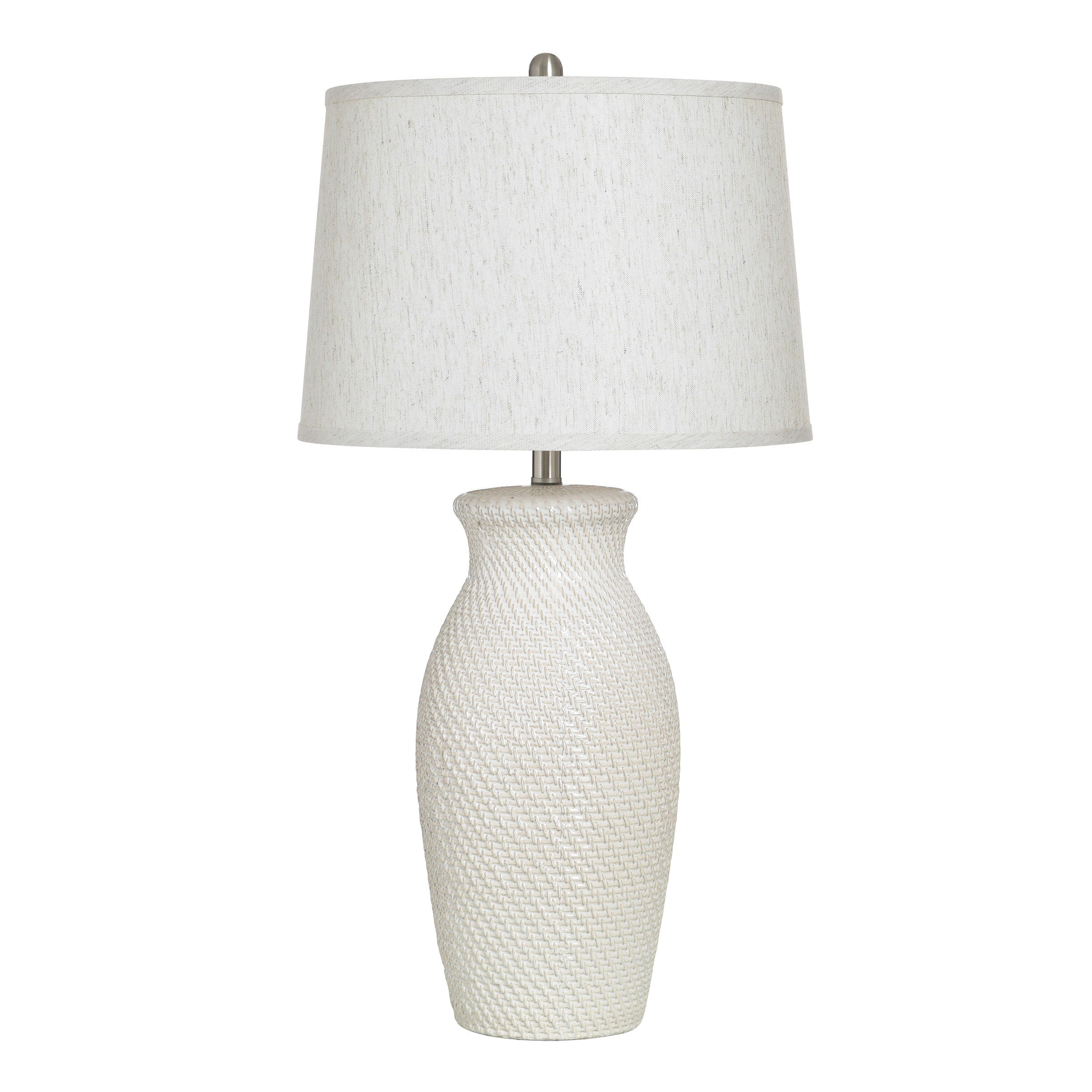 Stylecraft Ceramic Table Lamp Novac Cream Cream Shade
