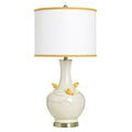 Stylecraft Ceramic Table Lamp Solin Cream Yellow White Shade