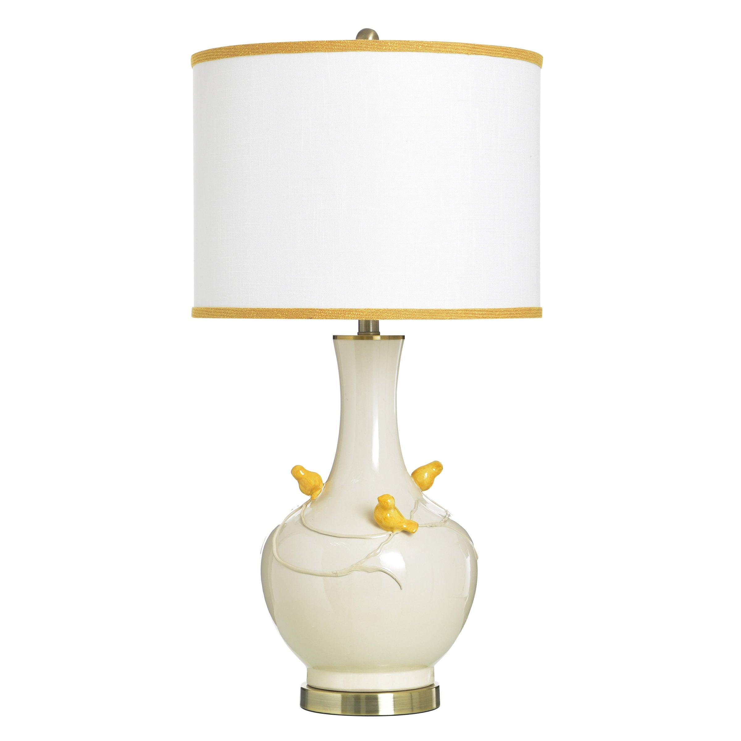 Stylecraft Ceramic Table Lamp Solin Cream Yellow White Shade