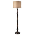 Charlton Bronze Floor Lamp Taupe Hardback Silk Shade