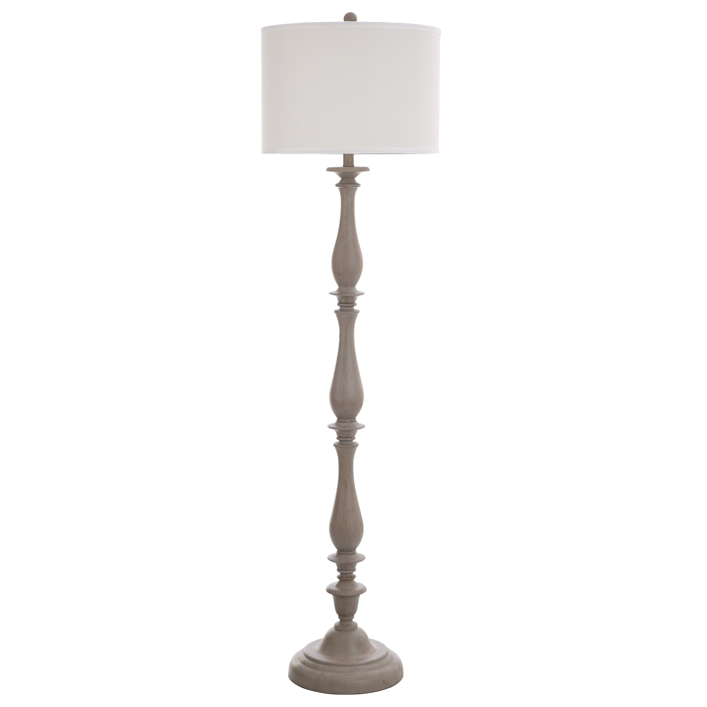 Charlton Distressed Gray Table Lamp Taupe Hardback Silk Shade
