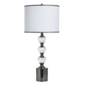 Stylecraft Coralie Glass Table Lamp Hayla Silver White Shade
