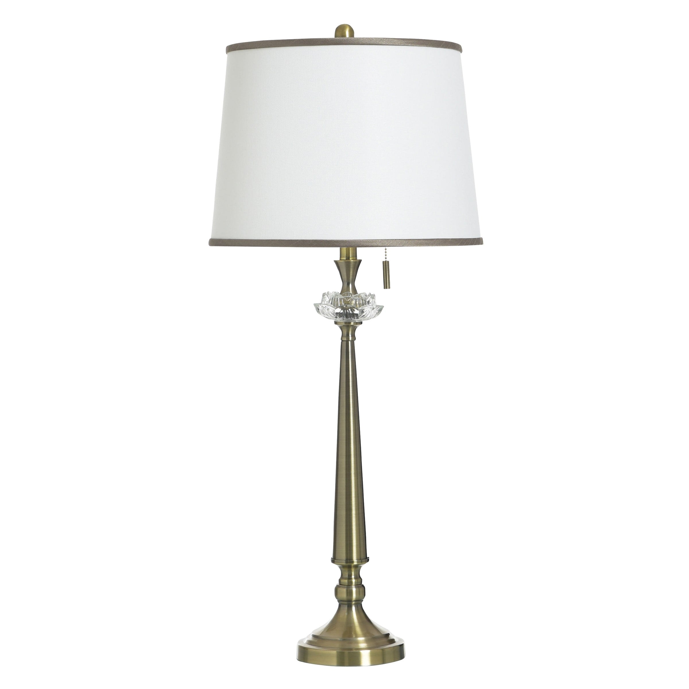 Stylecraft Coralie Steel Table Lamp Hayla Gold White Shade