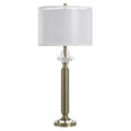Stylecraft Coralie Steel Crystal Table Lamp Hayla Gold White Shade