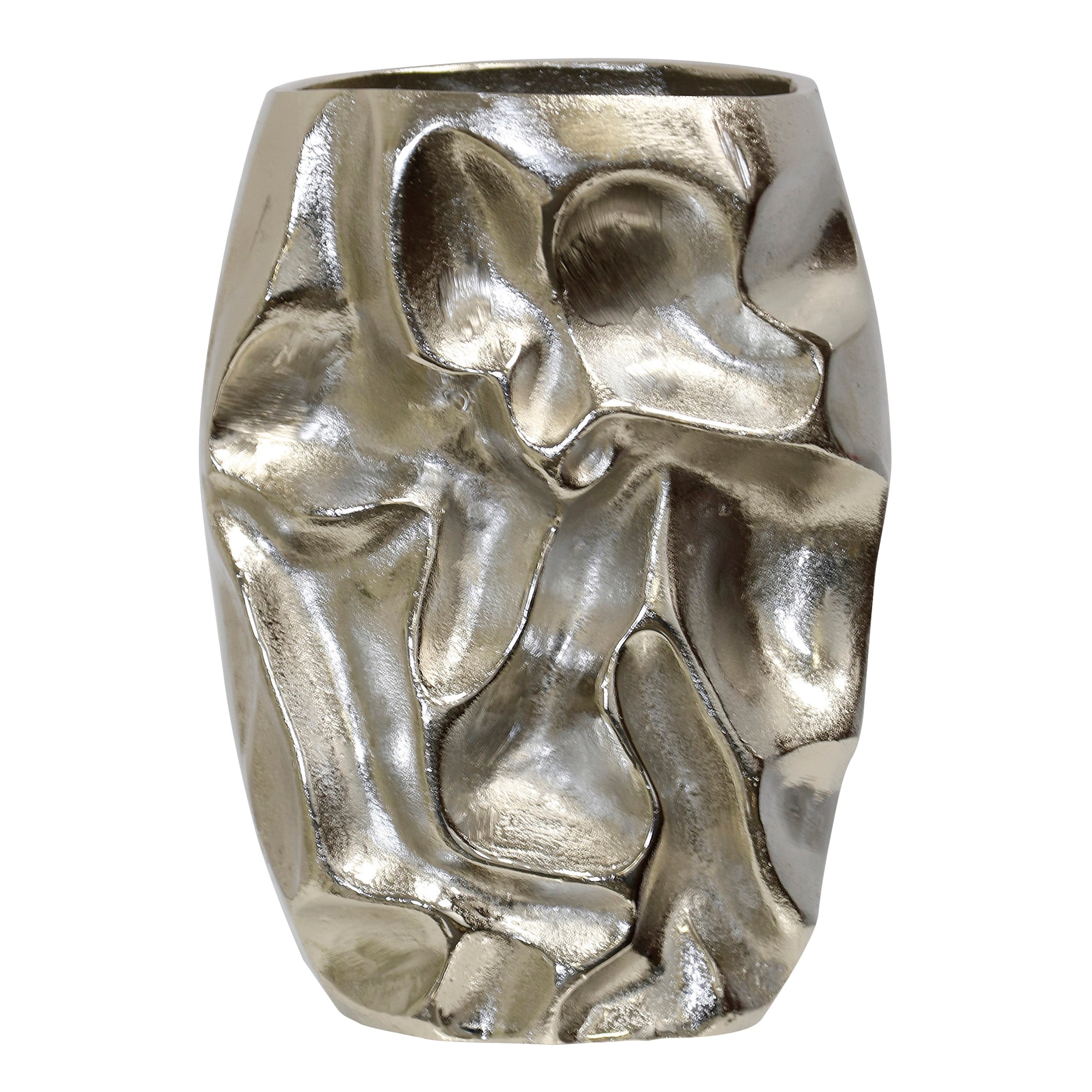 Stylecraft Crumple Form Decorative Vase Nickel Plated