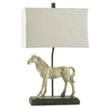 Dapple Gray Table Lamp Natural Linen Softback Fabric Shade