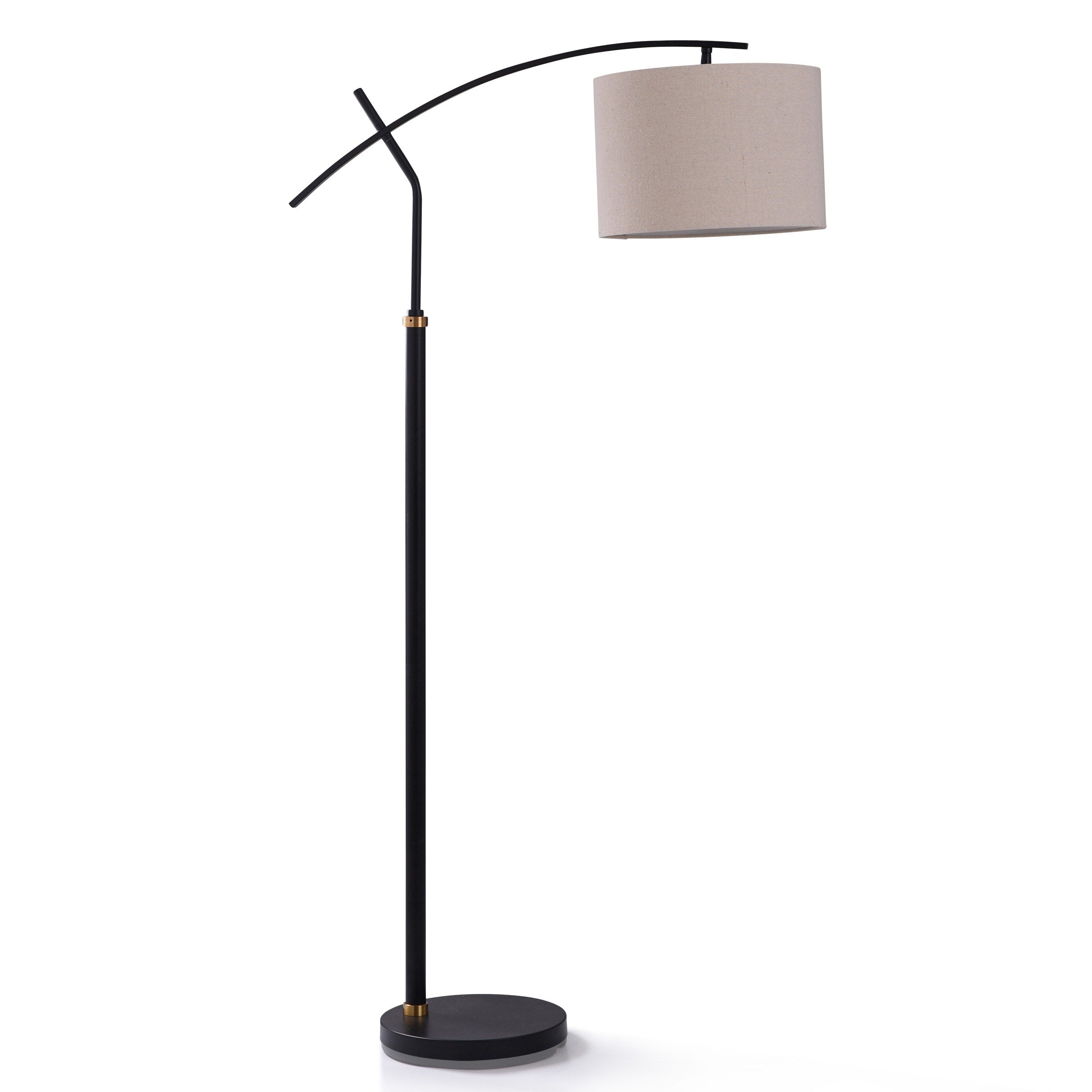Stylecraft Dudley Black And Brass Metal Accents Floor Lamp