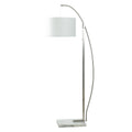 Stylecraft Ellison Arc Floor Lamp Brushed Steel White Shade