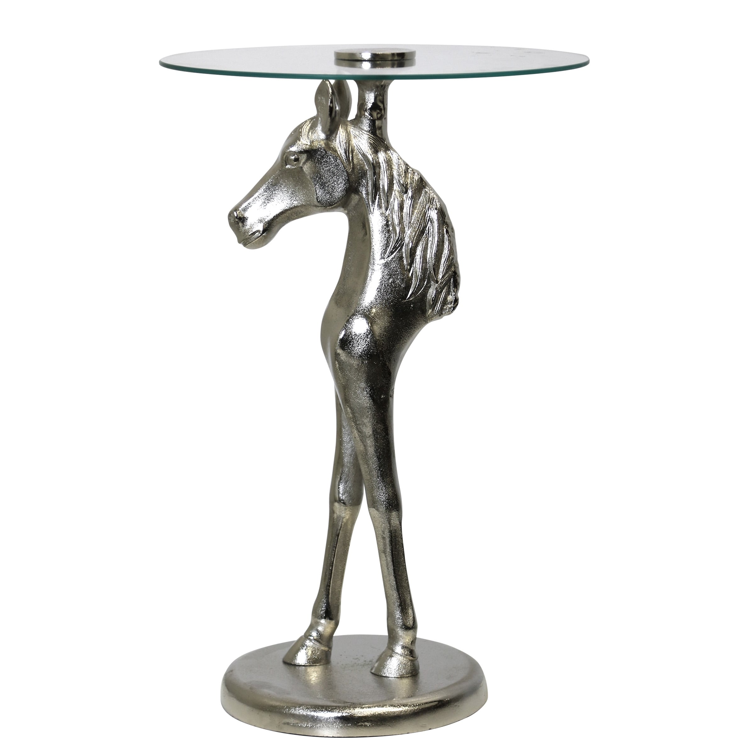 Stylecraft Equestrian Accent Table Nickel Plated