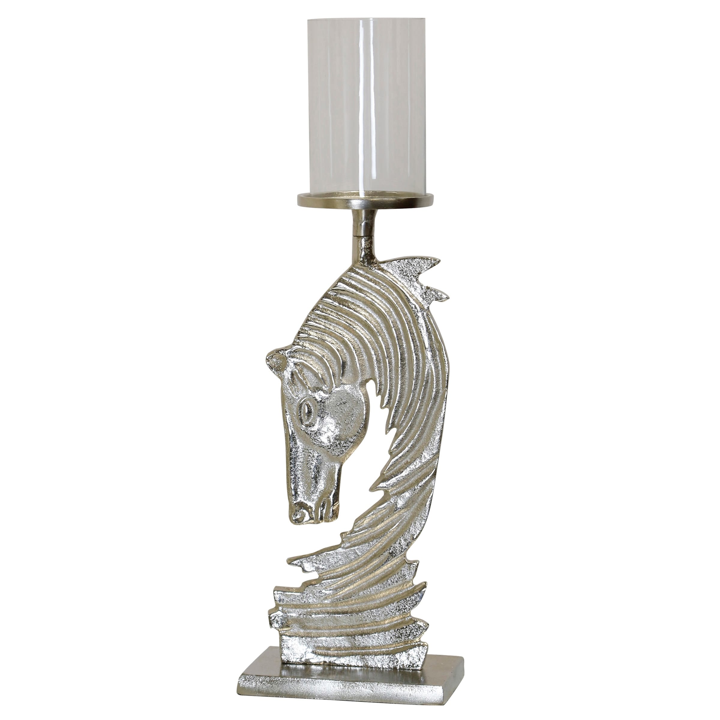Stylecraft Equinox Horse Candle Holder Nickel Plated