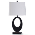 Stylecraft Fabian Black Resin And Brushed Steel Metal Table Lamp