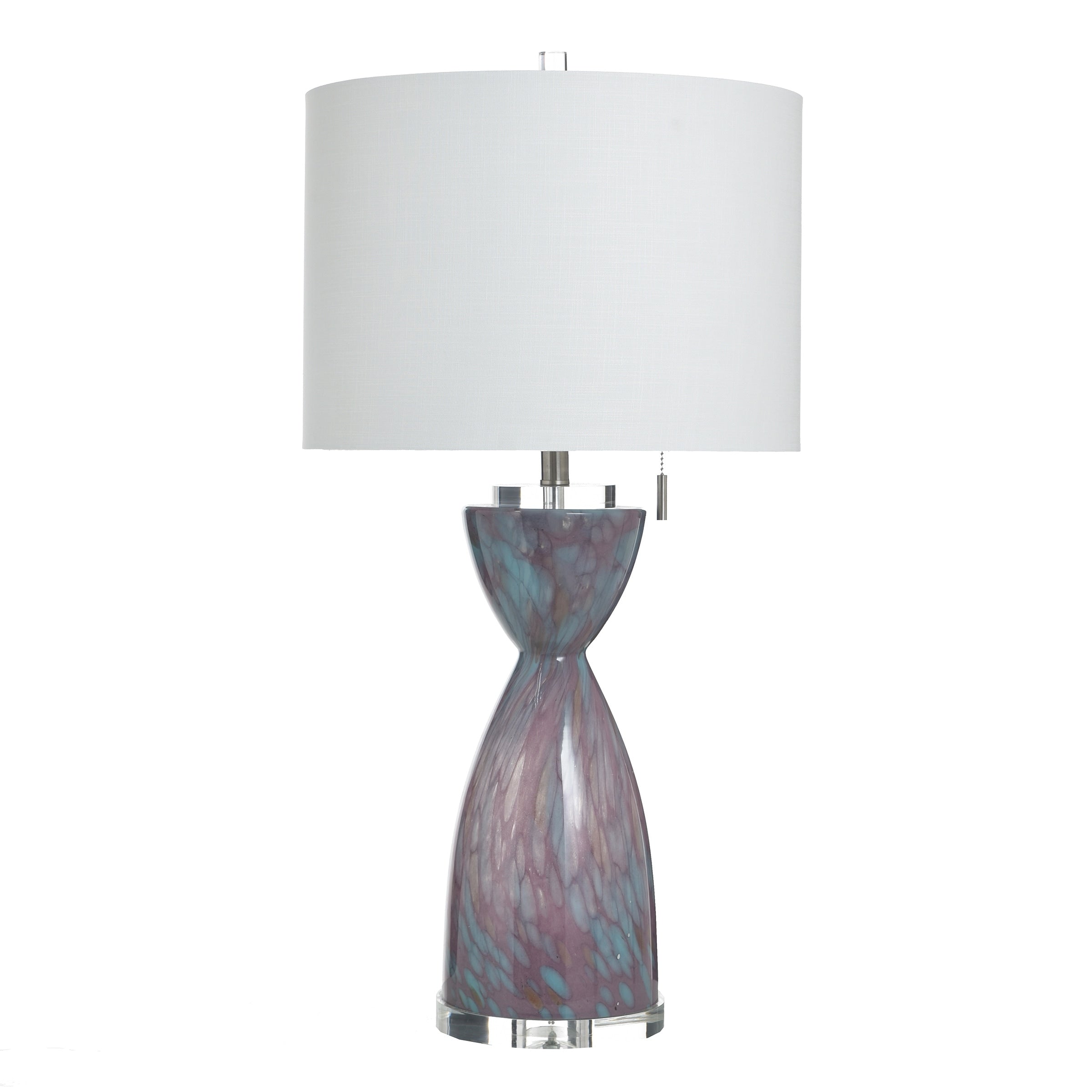 Stylecraft Glass Table Lamp Bilzen White Shade