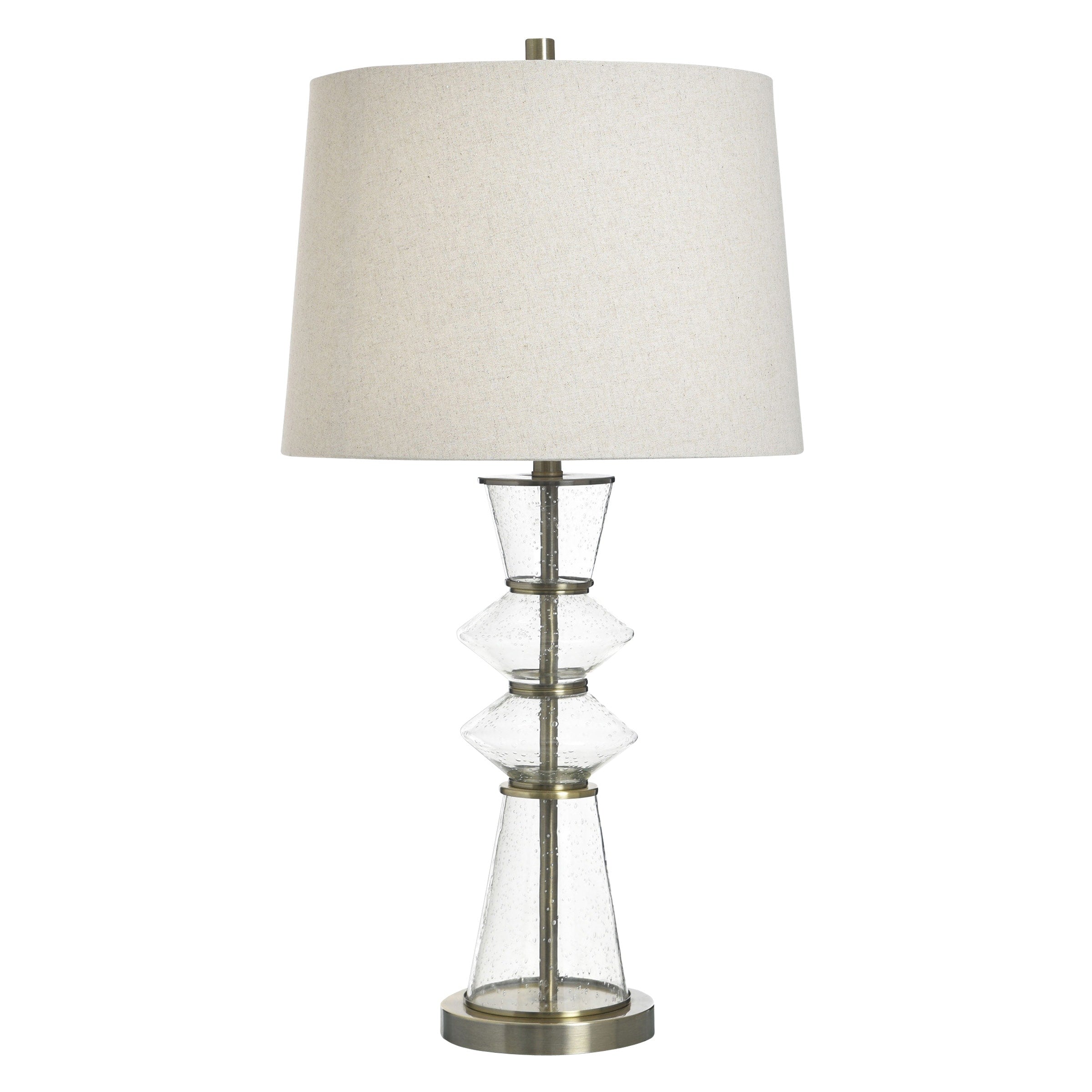 Stylecraft Glass Table Lamp Vucover Gold White Shade