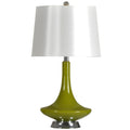 Green Table Lamp White Hardback Fabric Shade