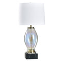 Stylecraft Halo Iridescent Glass Table Lamp Kastela White Shade