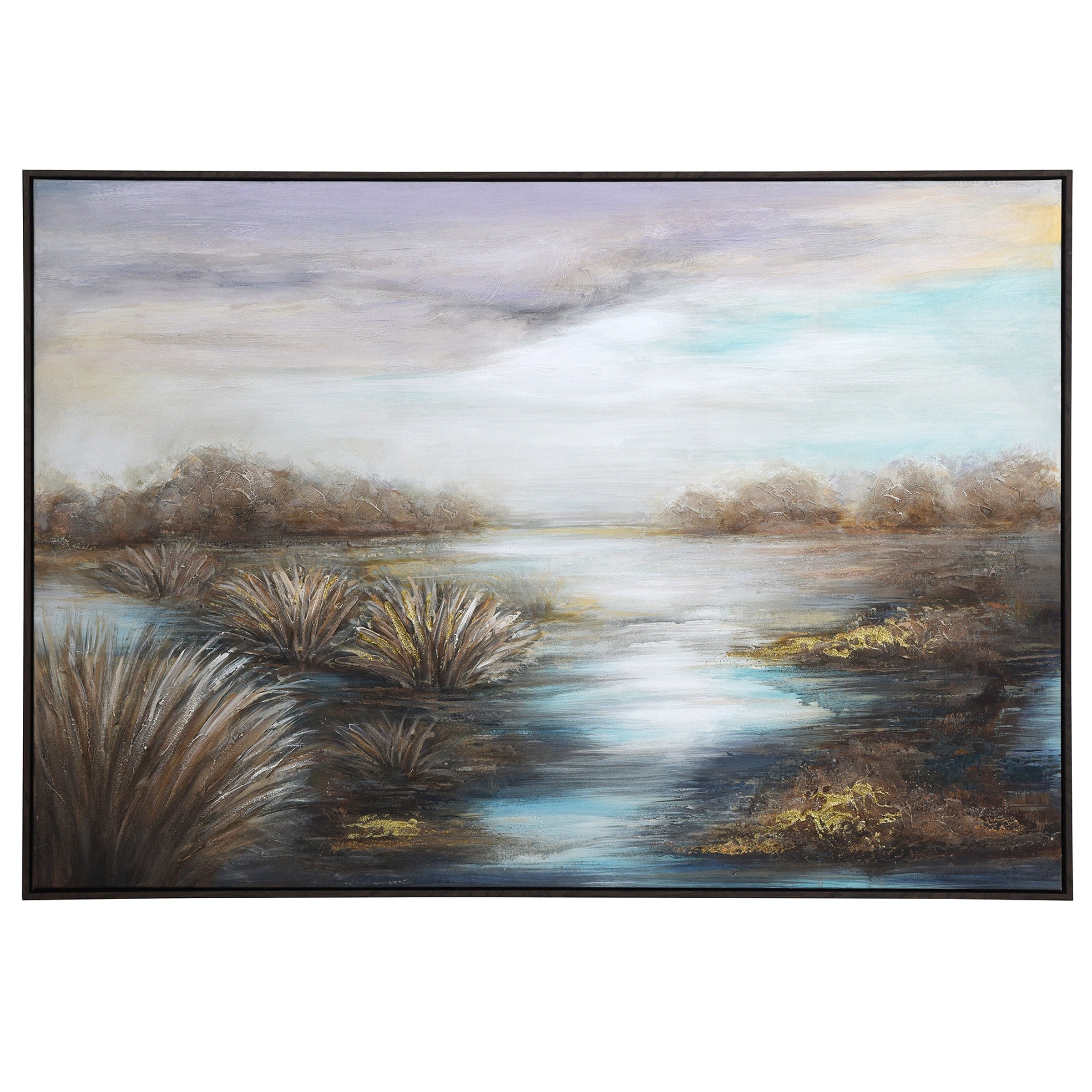 Stylecraft Into The Marsh Hand Embellished Framed Canvas Wall Art 32 X 32