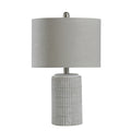 Joni Distressed Gray And White Table Lamp Light Gray With Beige Shade